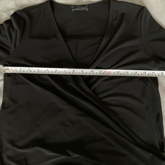 Black Draped Hi-Lo Blouse - Picture 5 of 8